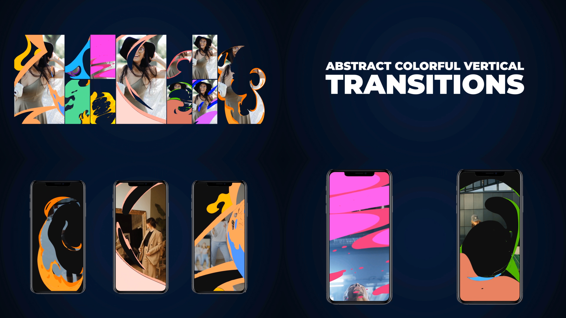 Abstract Colorful Vertical Transitions